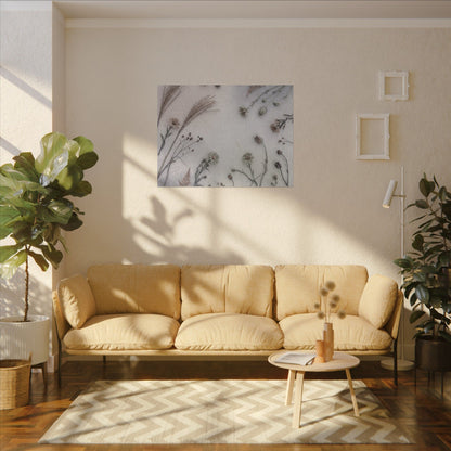 Dried Flowers Japanese Pattern Canvas Art | Elegant Japandi Art
