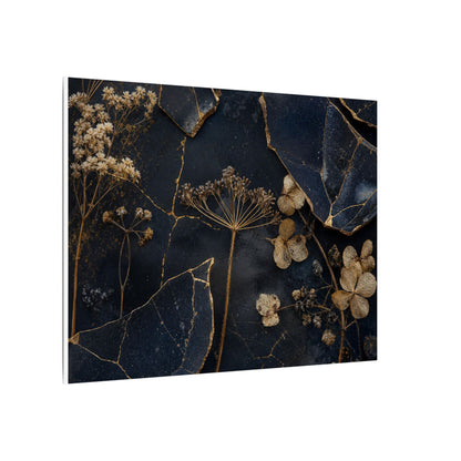 Philosophical Dried Flowers Canvas Art - Broken Beauty Kintsugi