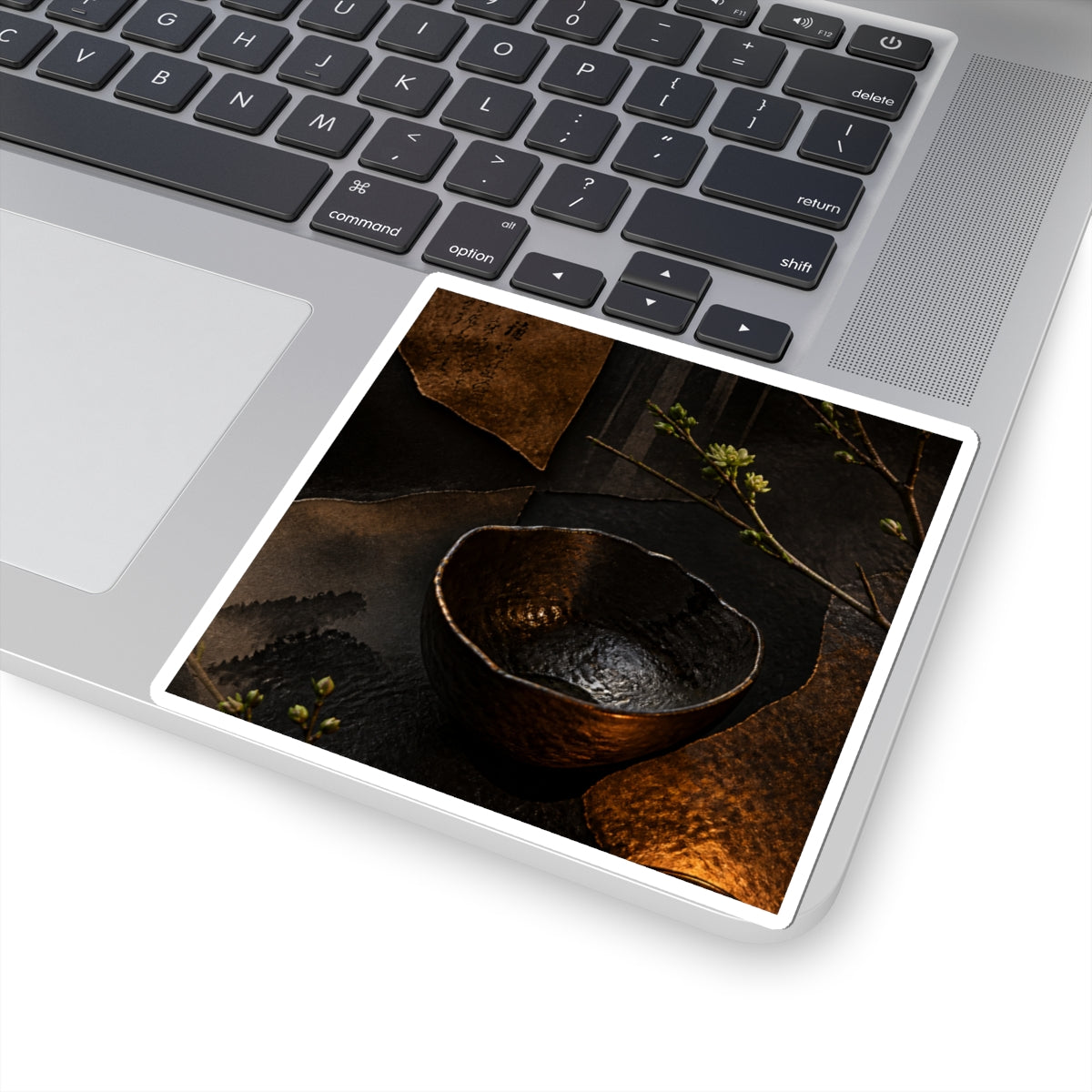 Ceramic Bowl Sticker | Spring Dark Japandi Shadow Zen Art