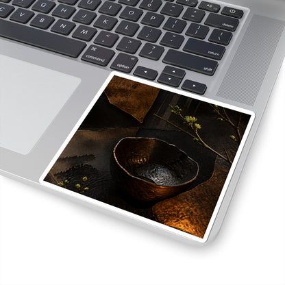 Ceramic Bowl Sticker | Spring Dark Japandi Shadow Zen Art