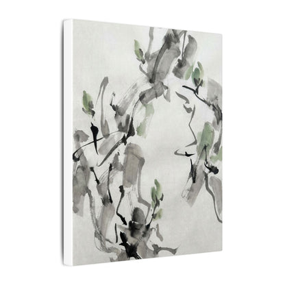Zen Ink Brushstroke in Overcast | Sumi E Canvas Art