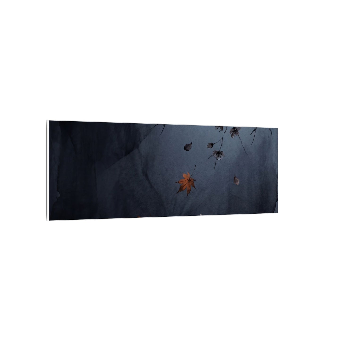 Autumn Cherry Blossom Charcoal Ink Canvas Art | Atmospheric Decor