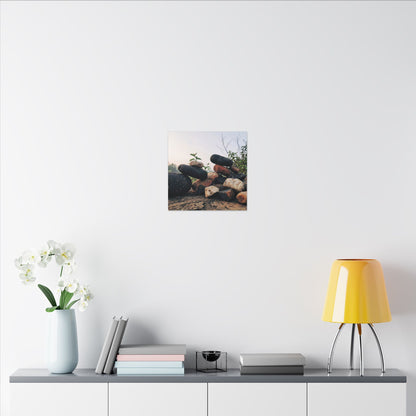 River Stones Canvas Art | Spring Kintsugi Broken Beauty Art