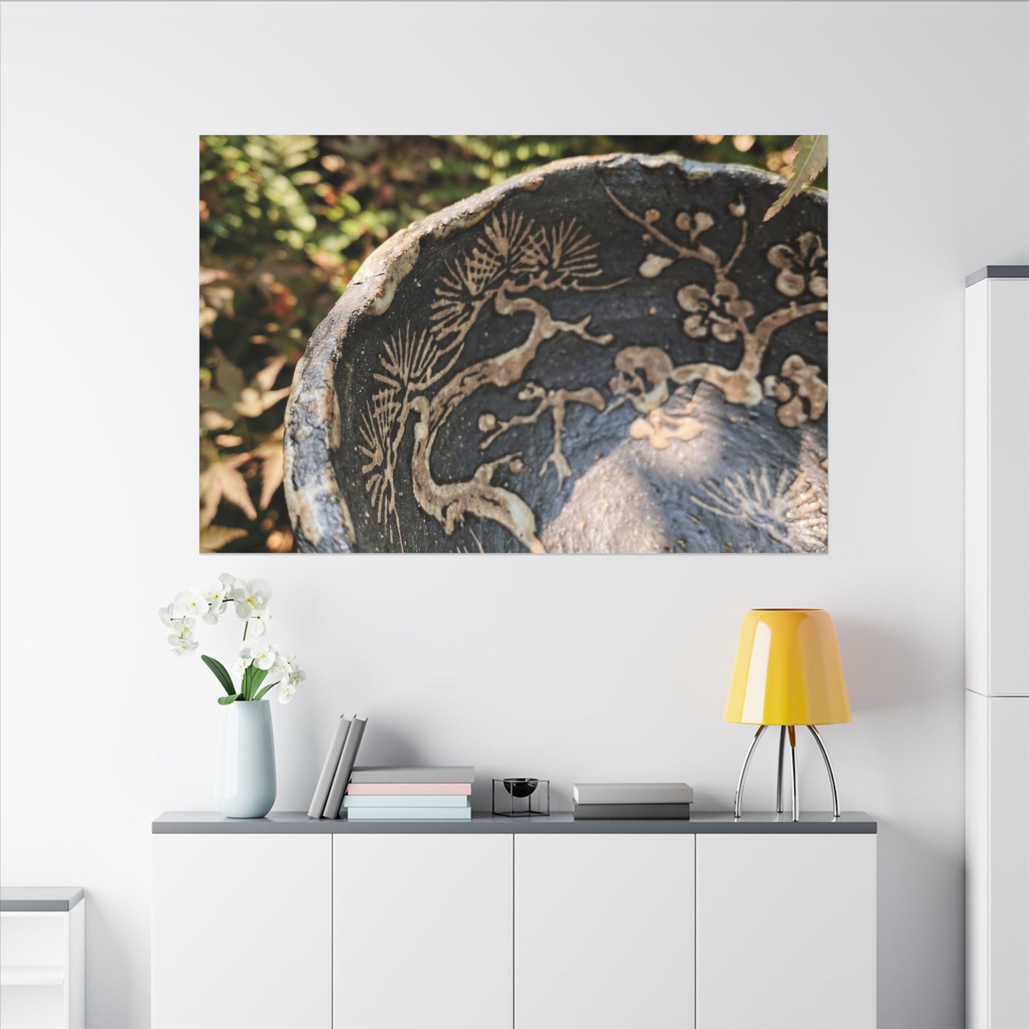 Ceramic Bowl Canvas Art | Summer Japandi Japanese Pattern Art