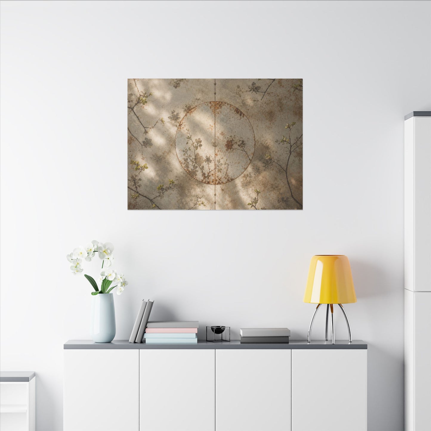 Japandi Rust Patina in Dappled | Japanese Pattern Canvas Art