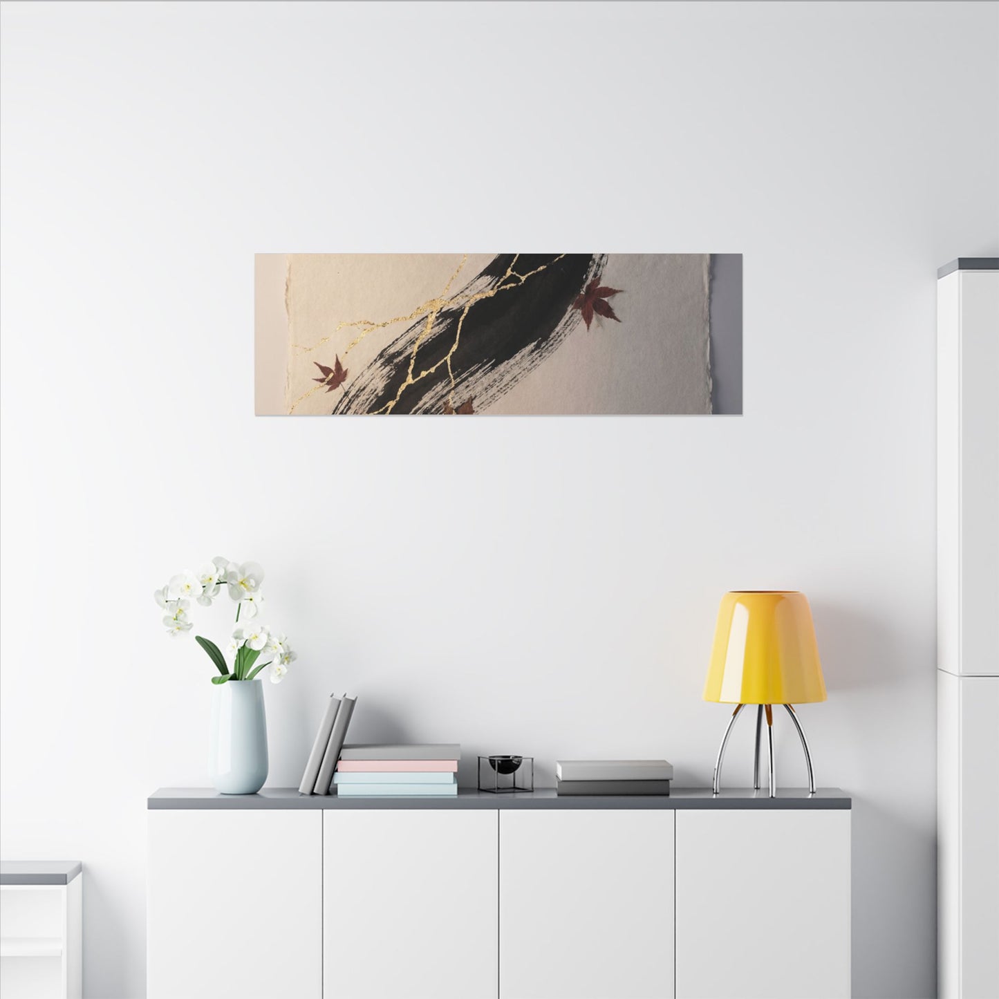 Dawn Ink Brushstroke Canvas Art - Kintsugi Ma