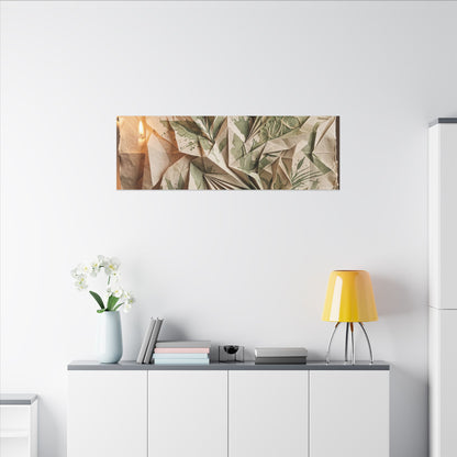 Japandi Paper Fold in Candlelight | Texture Canvas Art