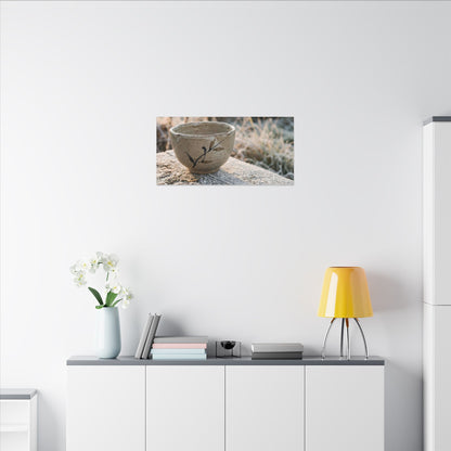 Golden Hour Ceramic Bowl Canvas Art - Japandi Ma