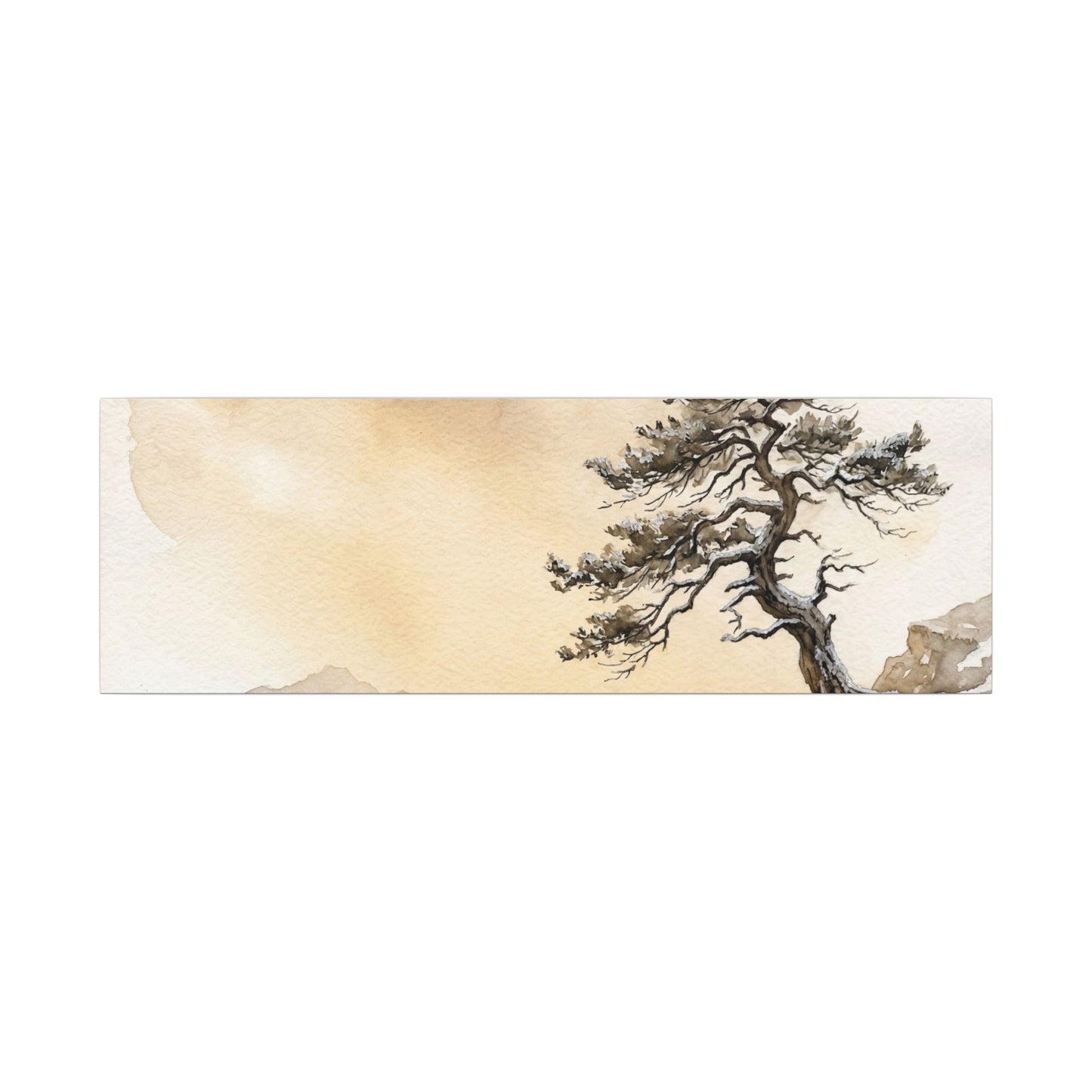 Pine Tree Canvas Art | Winter Japandi Watercolor Art
