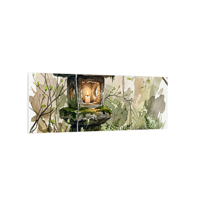 Stone Lantern Watercolor Canvas Art | Elegant Japandi Art