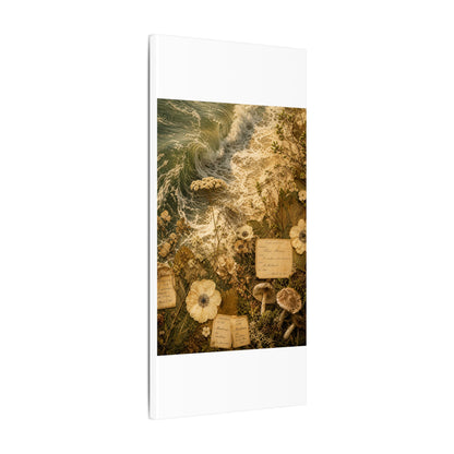 Spring Ocean Wave Herbarium Canvas Art | Nostalgic Decor