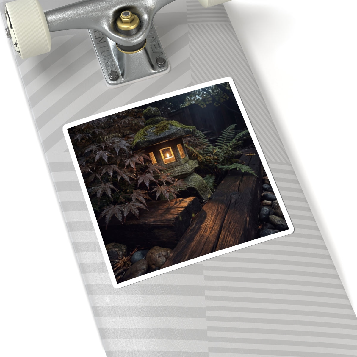 Summer Moonlit Garden Shadow Zen Sticker | Sophisticated Decor Art Print