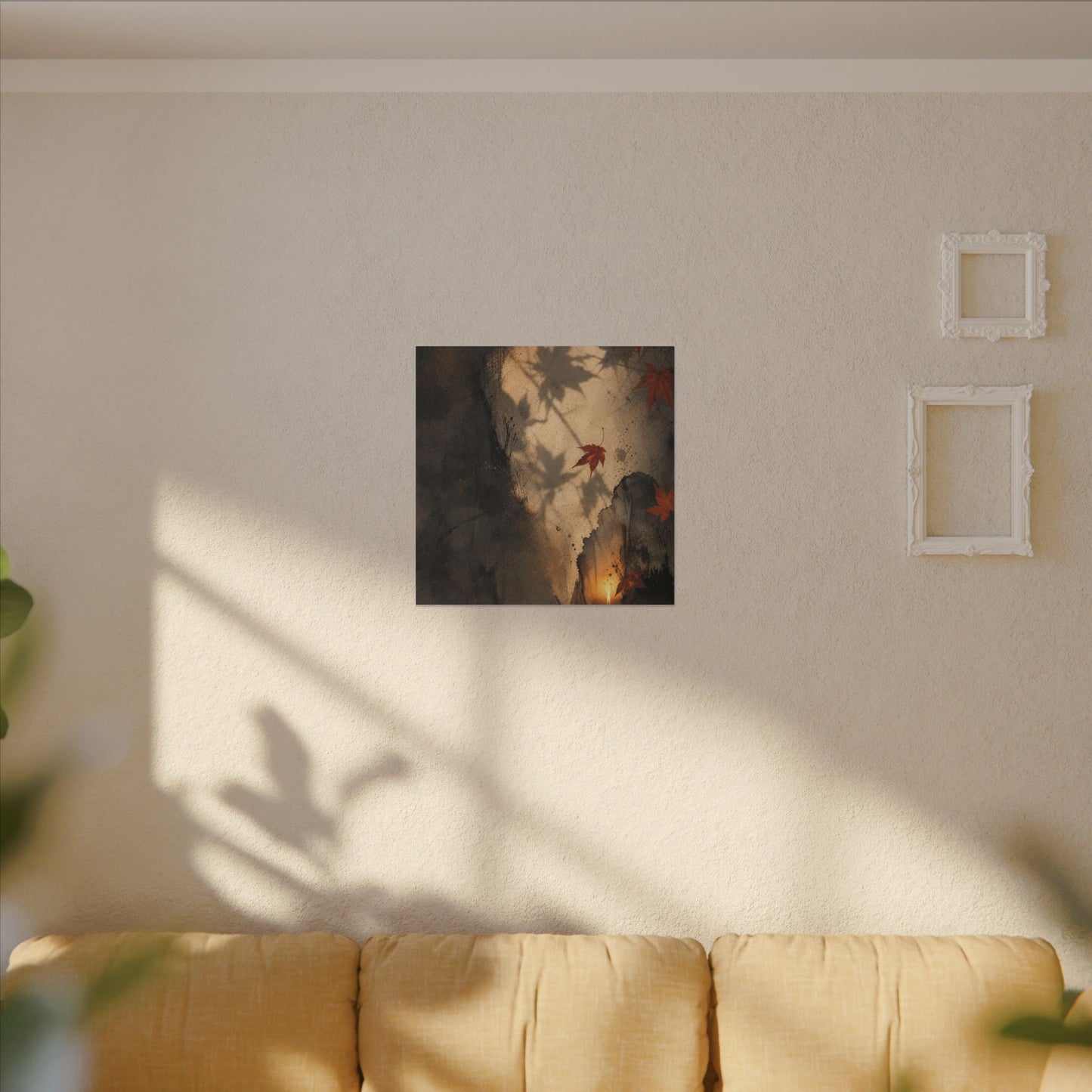 Shadow Play Texture Canvas Art | Neutral Japandi Art