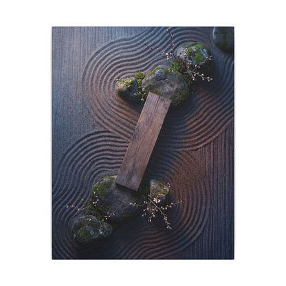 Spring Rock Garden Moody Minimal Canvas Art | Atmospheric Decor
