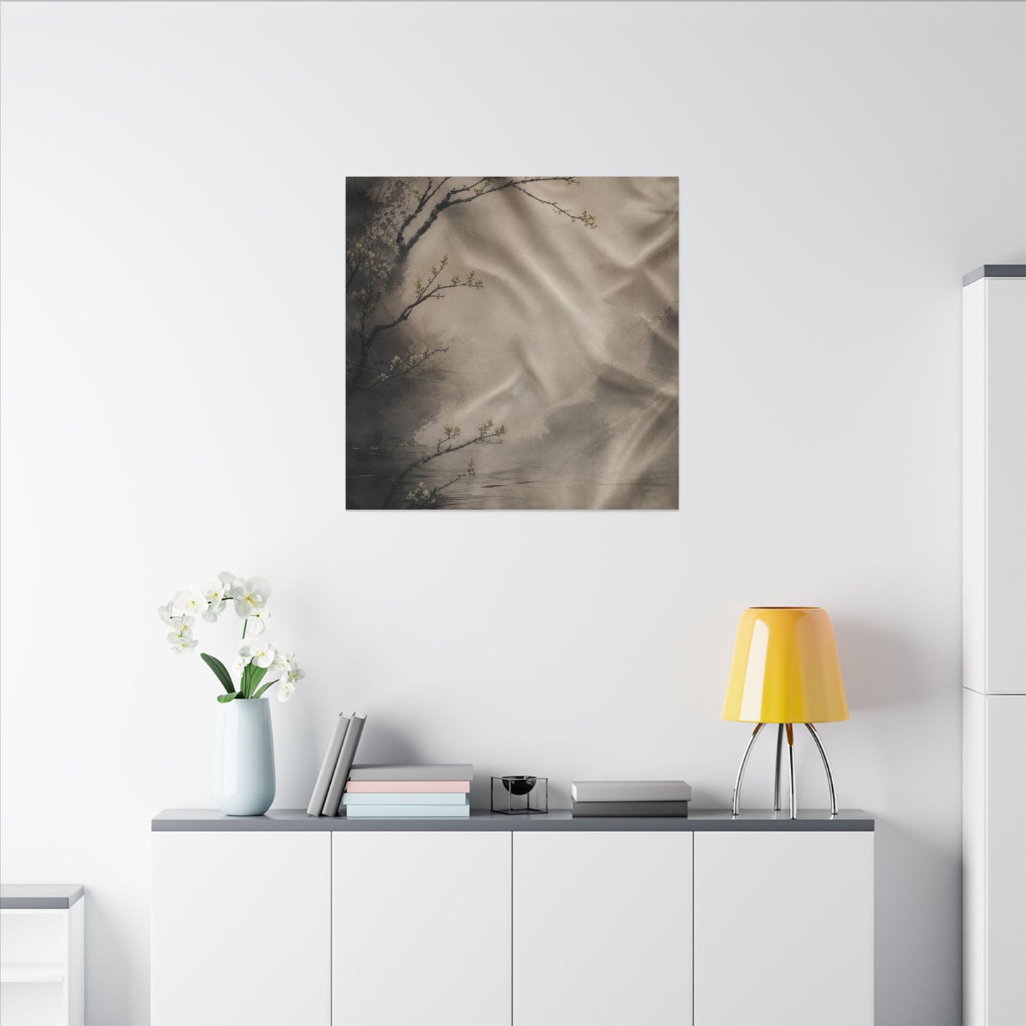 Silk Drape Canvas Art | Spring Japandi Japanese Pattern Art