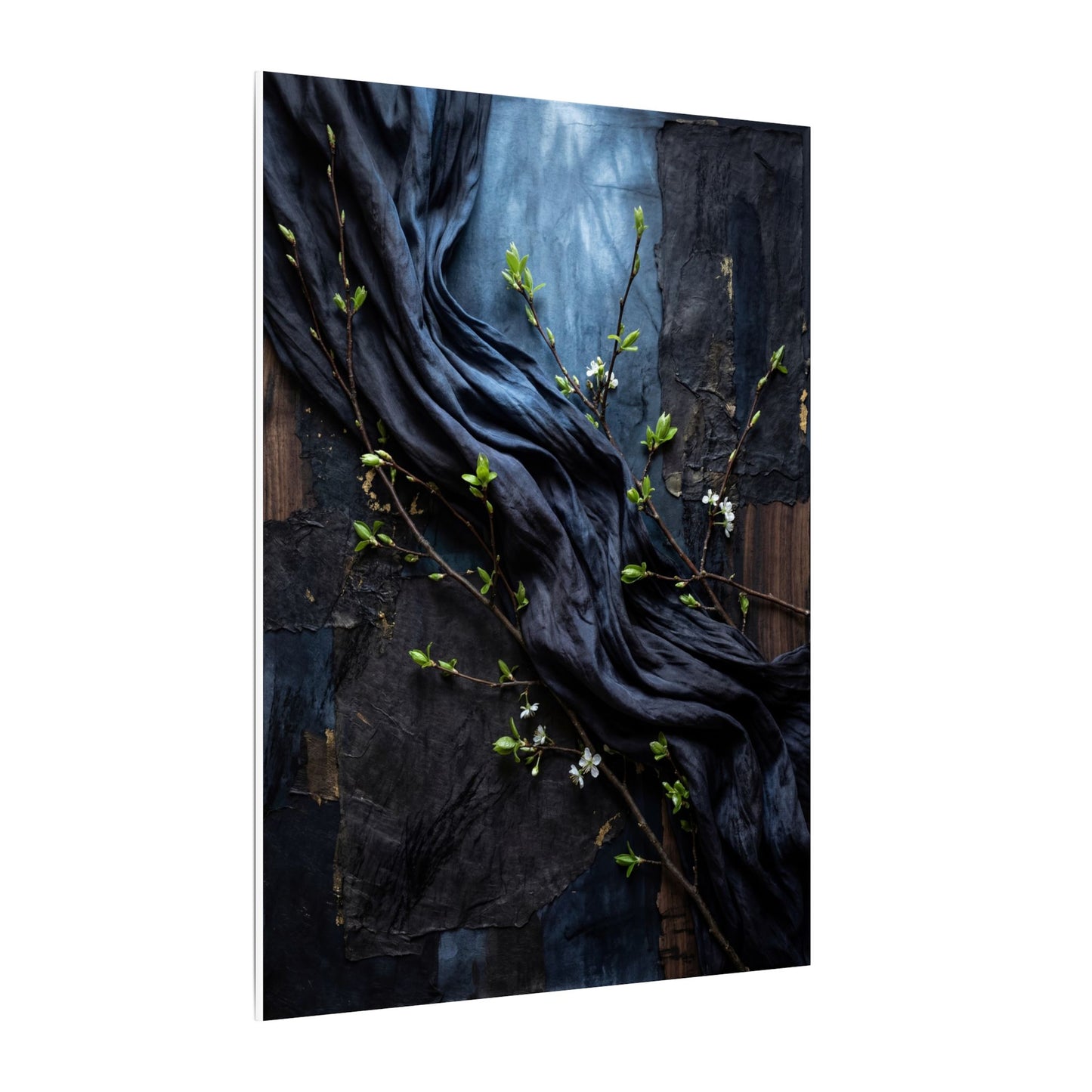 Spring Silk Drape Dark Texture Canvas Art | Atmospheric Decor
