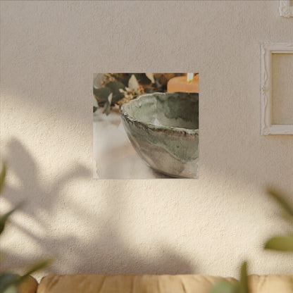 Ceramic Bowl Canvas Art | Summer Japandi Watercolor Art