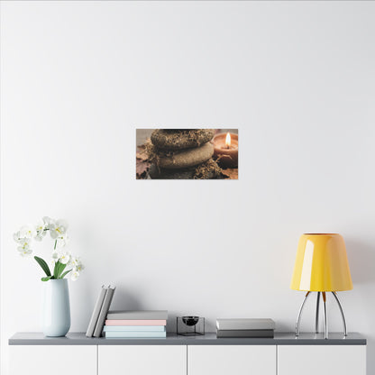 River Stones Canvas Art | Autumn Japandi Texture Art