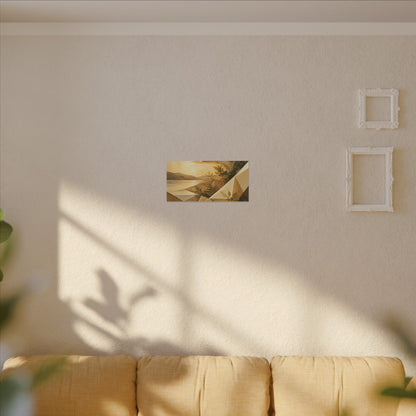 Golden Hour Paper Fold Canvas Art - Japandi Ma