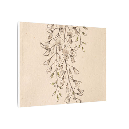 Japandi Wisteria in Golden Hour | Minimal Line Canvas Art