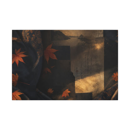 Autumn Silk Drape Shadow Zen Canvas Art | Bold Decor