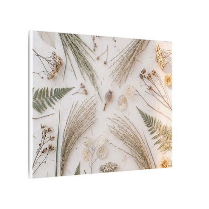 Elegant Dried Flowers Canvas Art - Japanese Pattern Japandi