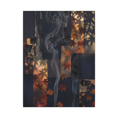 Luxurious Incense Smoke Canvas Art - Dark Texture Dark Japandi