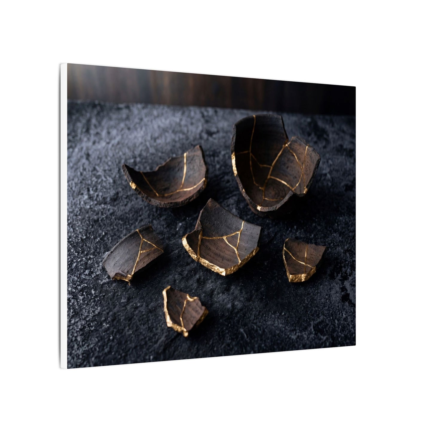 Winter Broken Pottery Shadow Zen Canvas Art | Bold Decor