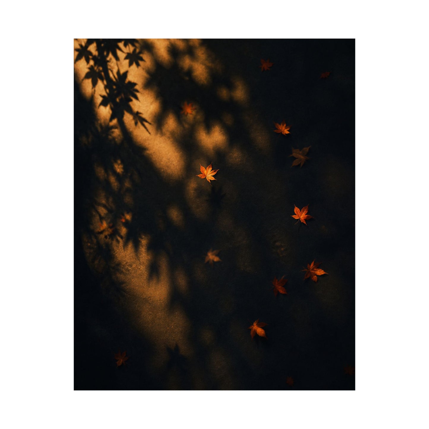 Autumn Shadow Play Moody Minimal Wall Art Print | Sophisticated Decor