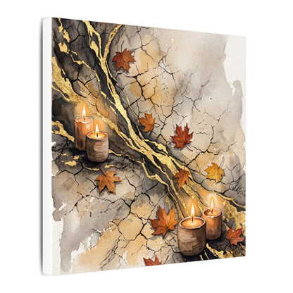 Cracked Earth Autumn Canvas Art | Japandi Warm Design