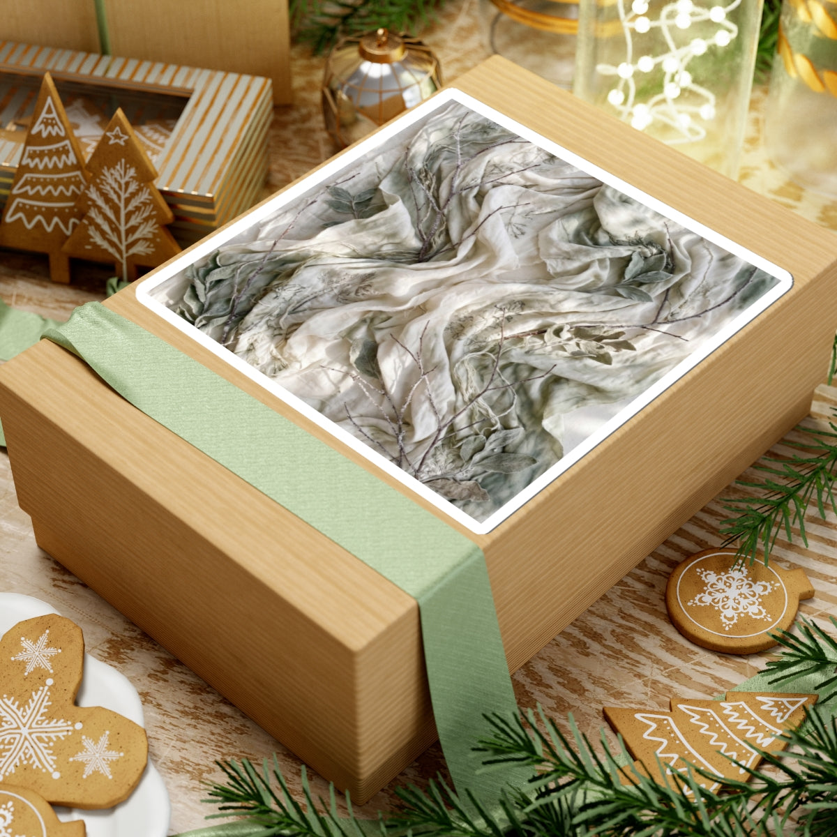 Silk Drape Texture Sticker | Elegant Japandi Art