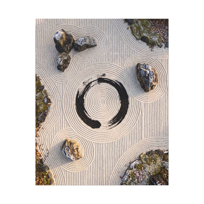 Rock Garden Canvas Art | Winter Zen Enso Art