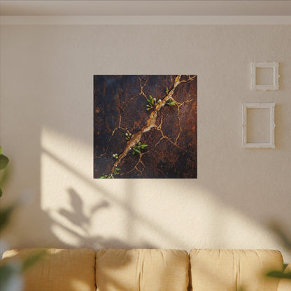 Rust Patina Spring Canvas Art | Kintsugi Resilient Design