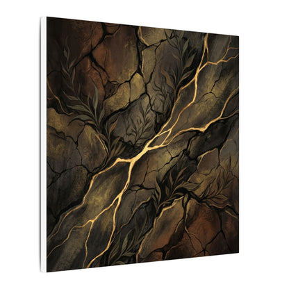 Cracked Earth Charcoal Ink Canvas Art | Bold Dark Japandi Art