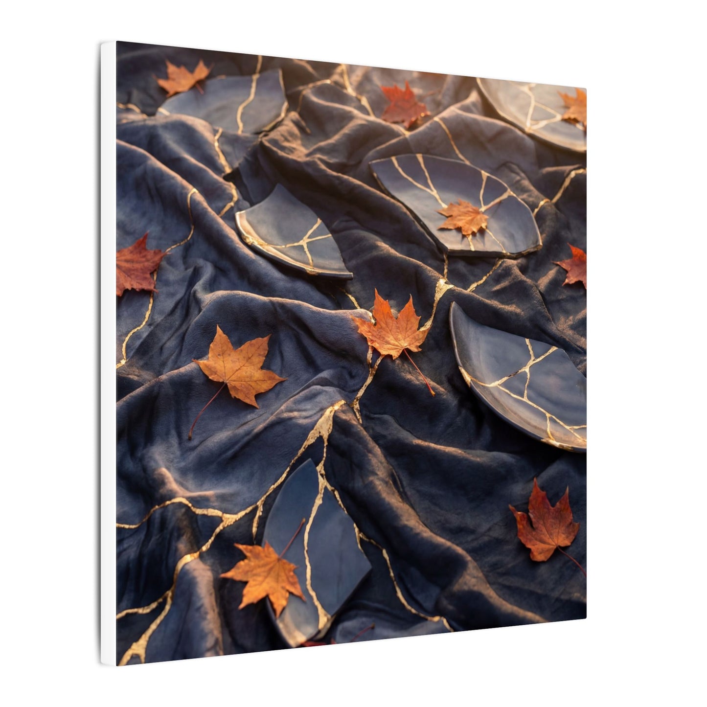 Golden Hour Silk Drape Canvas Art - Kintsugi Shibui