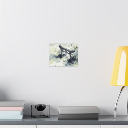 Torii Gate Sumi E Canvas Art | Serene Zen Art