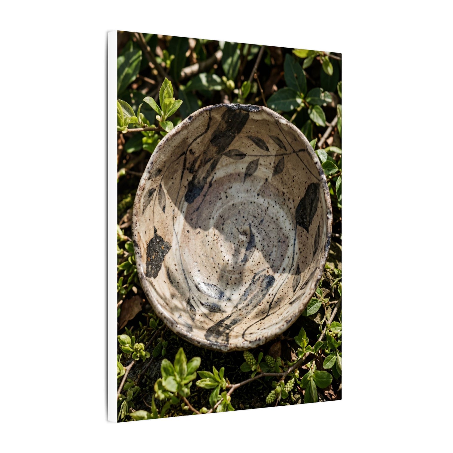 Elegant Ceramic Bowl Canvas Art - Japanese Pattern Japandi