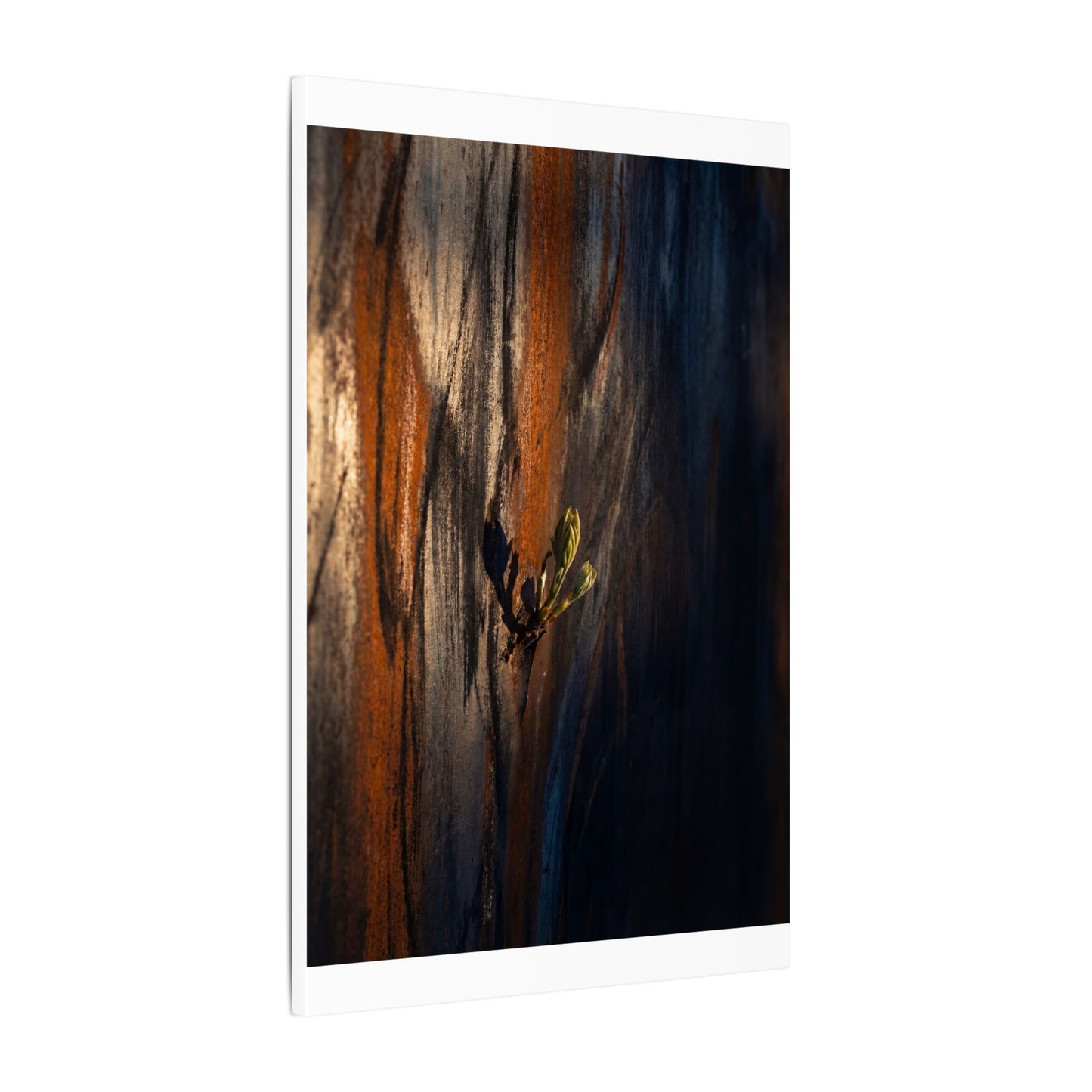 Rust Patina Charcoal Ink Canvas Art | Moody Dark Japandi Art