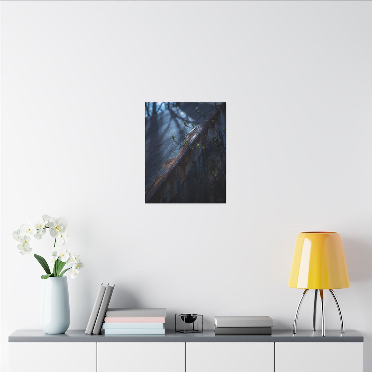 Rust Patina Canvas Art | Spring Dark Japandi Shadow Zen Art