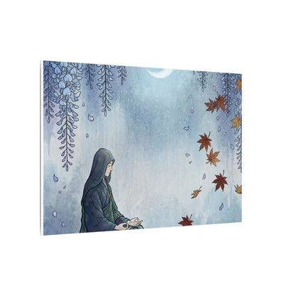 Zen Wisteria in Moonlight | Ukiyo E Inspired Canvas Art