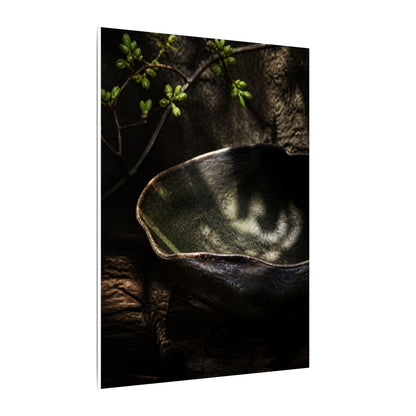 Sophisticated Ceramic Bowl Canvas Art - Dark Texture Dark Japandi