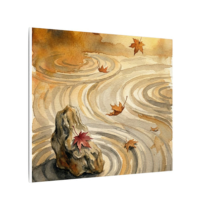 Autumn Rock Garden Watercolor Canvas Art | Neutral Decor