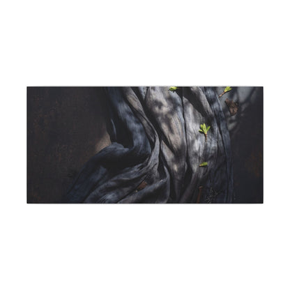 Seijaku Silk Drape Canvas Art - Dark Japandi Dark Texture