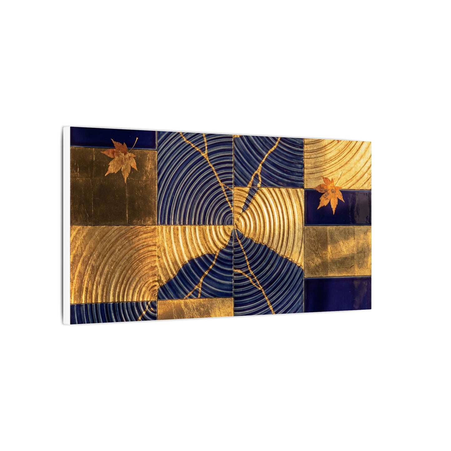 Autumn Water Ripple Crackle Gold Canvas Art | Artful Decor