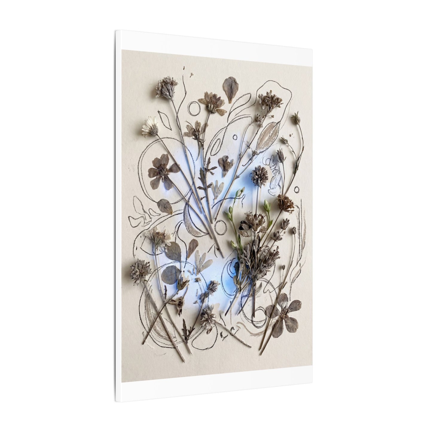 Dried Flowers Minimal Line Canvas Art | Elegant Japandi Art