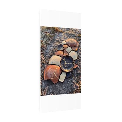 Winter Broken Pottery Gold Vein Canvas Art | Beautiful Decor