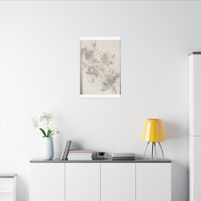 Shadow Play Spring Canvas Art | Dark Japandi Sophisticated Design