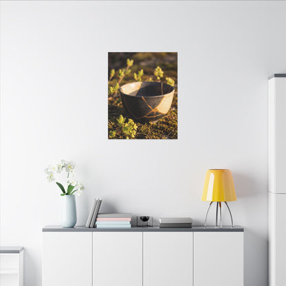 Seijaku Broken Pottery Canvas Art - Kintsugi Gold Repair