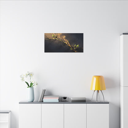 Spring Incense Smoke Gold Vein Canvas Art | Healing Decor