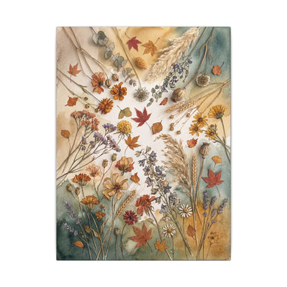 Dried Flowers Canvas Art | Autumn Japandi Watercolor Art